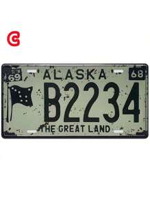 1pc 6x12inch Metal Tin Sign, Vintage American License Plate, Car Licenses Plate, Vintage Plaque Decor, Wall Art, Home Decor, Bar Decor, Room Wall Decor, House Art Decor, Garage Decor, Restaurant Decor, Perfect Gift - Multicolor - View 6