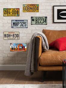 1pc 6x12inch Metal Tin Sign, Vintage American License Plate, Car Licenses Plate, Vintage Plaque Decor, Wall Art, Home Decor, Bar Decor, Room Wall Decor, House Art Decor, Garage Decor, Restaurant Decor, Perfect Gift - Multicolor - View 2
