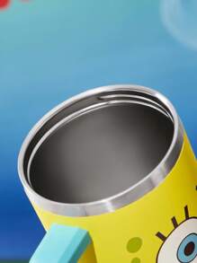 SpongeBob SquarePants | SHEIN 1200 Ml / 40oz Stainless Steel , Keep Cold Water Bottle, With Straw, Suitable For Hot Water And Cold Drink - Yellow - View 6