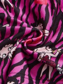 Betty Boop | ROMWE Quần short nơ ruy băng họa tiết ngựa vằn cỡ lớn đa năng họa tiết hoạt hình cỡ lớn - Nhiều màu - Xem 4