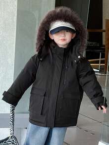 Dazy Kids 女童棉衣，小女孩秋装 - 黑色 - 查看 8