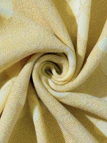 SHEIN PETITE Falda amarilla casual de punto con textura floral para mujer - Amarillo - Ver 8