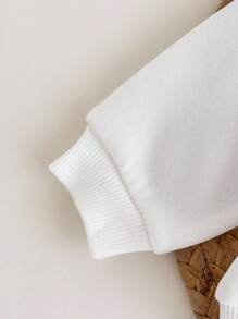 SHEIN 新生儿豹纹蝴蝶结羊毛连帽衫和紧身裤套装 女婴豹纹装 豹纹女婴装 蝴蝶结女婴装 秋季服装 - 彩色 - 查看 5