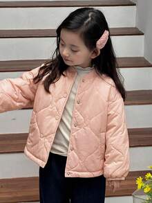 DAZY Young Girl Girls' Baseball Collar Padded Coat, Fall - Pink - View 6