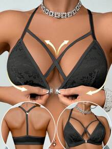 SHEIN 1pc Front Closure Wireless Bra For Women