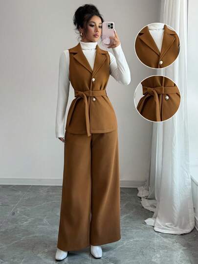 Elenzga 女士优雅冬季度假两件套