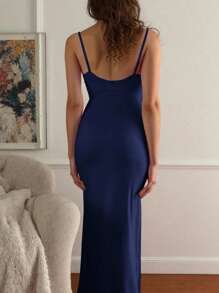 INAWLY Solva Women's Sexy Solid Color Slim Fit Maxi Slip Dress, Summer