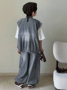 Dazy Kids Tween Boy Crew Neck Fashion Summer Denim Outfit