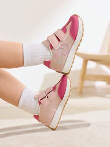 Cozy Pixies 1 Pair Of Girls Fun Cute, Light And Comfortable Fashion Pink Sequined Love Embroidered Children's Sneakers - Rose Gold - View 4