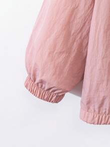 Elladie kids Back To School Fall Clothes Coral Pink Hooded Jacket For Girls With Zipper And Long Regular Sleeves Girls Hooded Jacket Girls Zip Up Jacket Girls Casual Jacket Girls Outerwear Girls Light Jacket Girls Hooded Zip Up Jacket Girls Lightweight Jacket Girls Pink Hoodie Kids Zip Up Hoodie Winter - Coral Pink - View 5