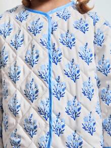 Maija Kids Maija Kids Young Girls Printed Quilted Round Neck Winter Coat Fall - Multicolor - View 2