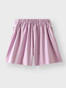 JNSQ Tween Girls Back To School Outdoor Sports Loose Shorts, Children's Elastic Waist 3M Reflective Patchwork Contrast Color Professional Outdoor Sports Shorts - Pink - View 8