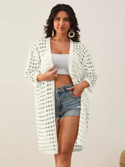 EURMUSE Kardigan z dzianiny z odsłoniętymi ramionami