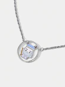 HARRY POTTER X SHEIN Fashionable Cute Cartoon Portrait Pendant Necklace - Silver - View 3