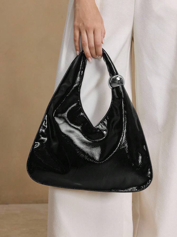 IRONMONGERY PU LEATHER TOP HANDLE BAG