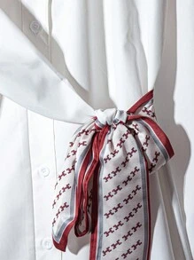 Franclia Gaun Kemeja Patchwork Warna Polos Modis Terbaru, Pakaian Serba Putih untuk Kuliah, Pakaian Musim Gugur untuk Wanita - Putih - View 5