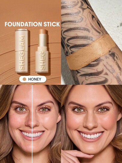 Skin Magnet Foundation Stick Mit Hoher Deckkraft, Honigfarben, Langanhaltend, Porenlos, Makellos, Einfach Anzuwenden, Foundation Stick Mit VollstäNdiger Deckkraft, FüR Alle Hauttypen, Lichtecht, SchweißFest, Schwerelos, Tierversuchsfrei, Glattes, NatüRliches, HautäHnliches Finish, Atmungsaktiver Foundation Stick, Sanfte Formel, Foundation-Make-Up Marke SchöNheit Make-Up Kosmetik FüR Damen MäDchen Perfekt FüR Herbst Winter Ideal FüR Y2K Schick Mode Geeignet FüR Geburtstag Weihnachten PräSent Party Fertig Beste Farbe