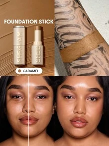 SHEGLAM Skin Magnet High Coverage Foundation Stick-Caramel Long-Lasting Poreless Flawless Easy To Use Full Coverage Foundation Stick For All Skin Type Non-Fading Sweat-Proof Weightless Cruelty-Fre Smooth Natural Skin-Like Finish Breathable Foundation Stick Gentle Formula Foundation Makeup Brand Beauty Makeup Face Paint Cosmetic For Women Girls Perfect For Spring Summer Ideal For Y2K Fancy Fashion Suitable For Birthday Mother'S Day Gift Rave Party Ready Best Color - Caramel - View 1