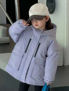 DAZY Girls Padded Coat, Fall - Purple - View 3