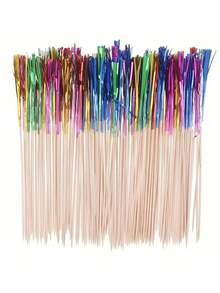 20/50/100 buc bețișoare cu ciucuri și sclipici colorate pentru cocktailuri, tăvi cu fructe, torturi, zile de naștere, nunți, sărbători, decor de masă, reuniuni acasă, petreceri tematice, accesorii de bucătărie, decor de grădină în aer liber