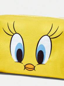 LOONEY TUNES X SHEIN 可爱卡通图案绗缝化妆包，带拉链的便携式化妆品收纳袋，多功能收纳包，轻便旅行包，男女适用 - 彩色 - 查看 5