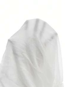 Flirla 1pc Women's Halter Neck Backless Ruched Mesh Camisole Top, Casual & Sexy, Spring/Summer - White - View 8