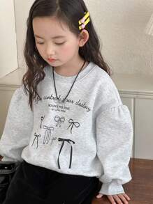 Dazy Kids 女童圆领针织印花卫衣，秋季服装