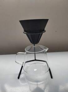 Conjunto Completo de Cafeteira Preparada à Mão, Utensílios Filtro Xícara de Papel, Café de Entrada para Casa, Garrafa Compartilhada de Vidro com Suporte, Cafeteira Portátil, Adequado para Casa, Escritório, Uso Externo, Volta às Aulas - Multicolorido - Visão 10
