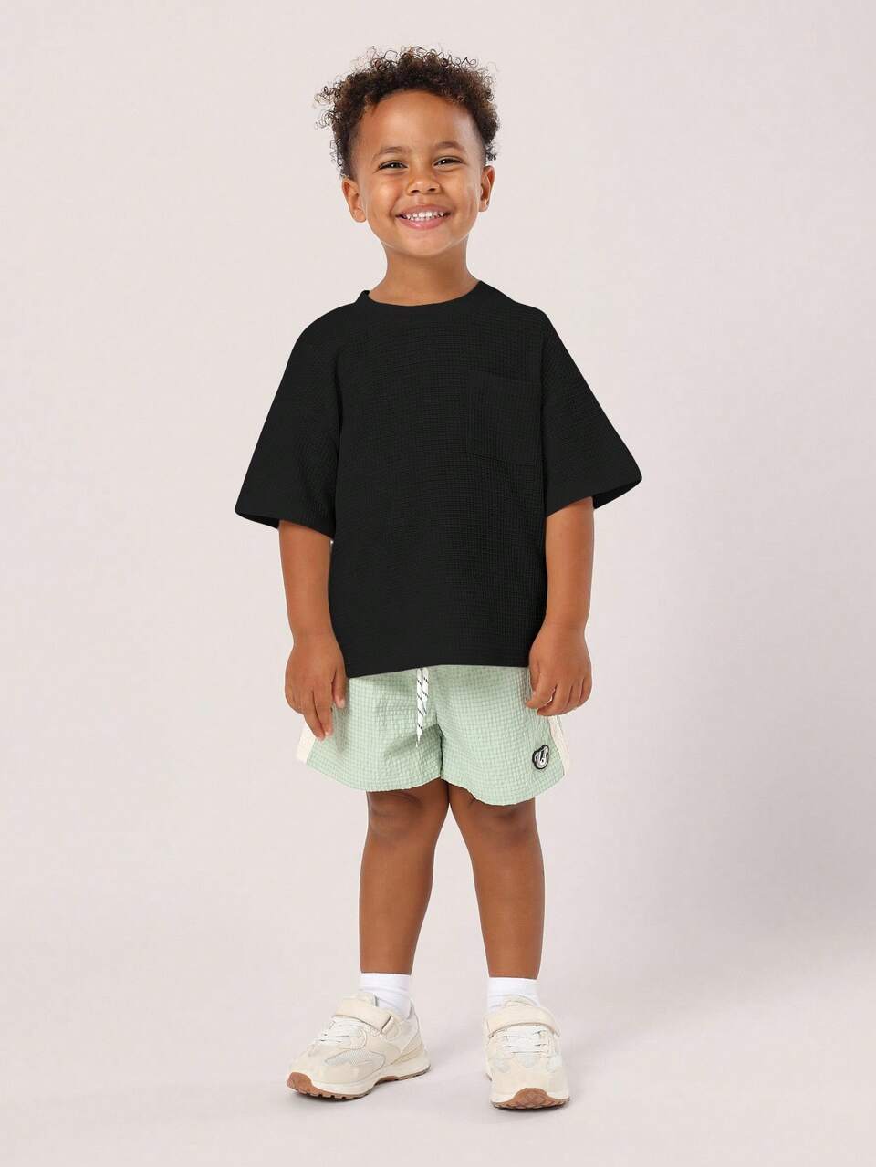 Waffle Knit Short Sleeve Crewneck T Shirt