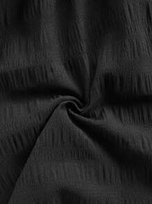 Soleia 休闲度假西部海滩婚礼宾客派对服装毕业早午餐服装，圣帕特里克节春假复活节音乐节，优雅波西米亚热带优雅红色纹理蝴蝶结露背荷叶边迷你连衣裙 - 黑色 - 查看 8