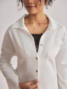 SHEIN Plus Size Women Solid Color Lace Lingerie Accessories - Black - View 2