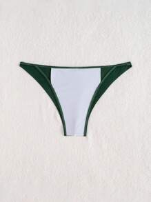 CoralVoy Men's Green Knitted Swim Briefs With Skinny Fit For Comfortable Poolside Wear - Green - View 6