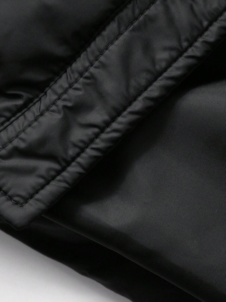 Men's Long Black Hooded Thick Padded Winter Coat