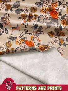 SHEIN LUNE Women's Casual Retro Floral Pattern Short Dress, Suitable For Spring And Summer Chic Dress