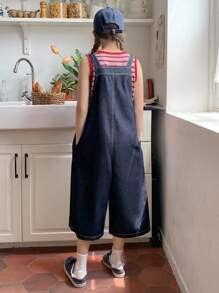 Hapijoa 2 件套 Tween Girl 女童条纹圆领短袖 T 恤 + 牛仔背带裤/连体裤套装，秋季 - 彩色 - 查看 7