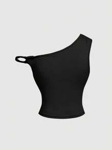 SHEIN MOD 3件套女士休闲不对称肩上衣 - 彩色 - 查看 7