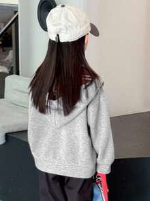 Dazy Kids 女童针织保暖内衬卫衣 - 灰色 - 查看 3