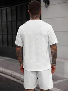 Manfinity Homme Maglietta premium da uomo con texture jacquard, outfit alla moda, il miglior regalo per il fidanzato o il marito