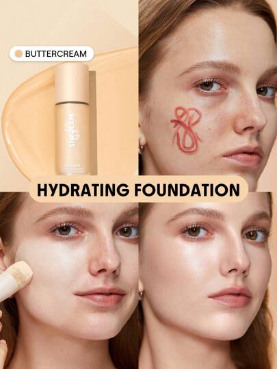 SHEGLAM Skinfinite Hydrating Foundation-Buttercream Long Lasting Full Cover Non-Fading Flawless Foundation Hydrating Full Coverage Invisible Pore Concealer Non-Fading Long Lasting Poreless Flawless Non-Greasy Liquid Foundation Weightless Soft Foundation Brand Beauty Makeup Face Paint Cosmetic For Women Girls Perfect For Winter Spring Ideal For Y2K Fancy Fashion Suitable For Birthday Valentine'S Day Gift Rave Party Ready Best Color