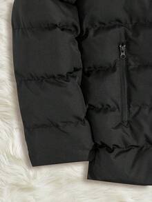 EURMUSE Men High Quality Letter Printed Regular Wintercoat - Black - View 6