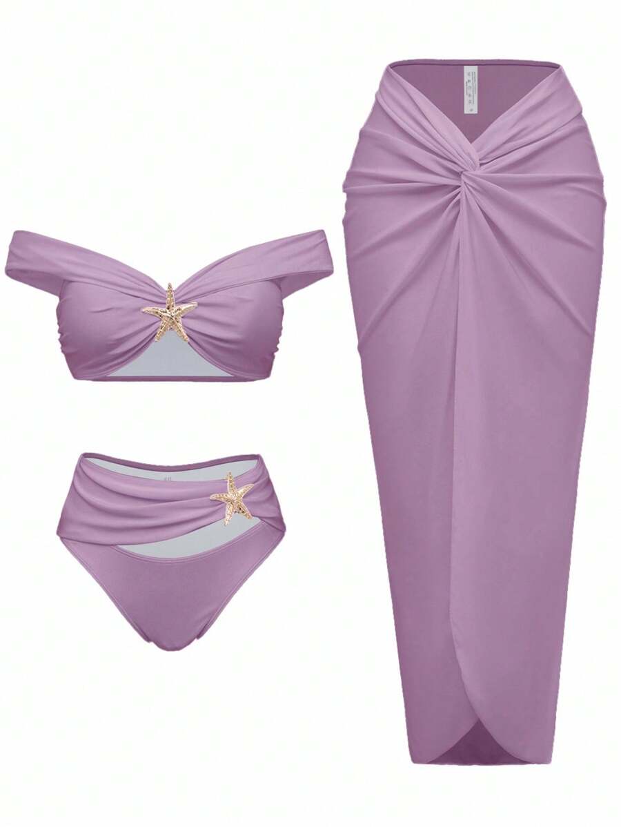 Swim Oasis 3pcs/Set Vacation Summer Solid Color Sexy Gold Accessories ...