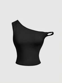 SHEIN MOD 3件套女士休闲不对称肩上衣 - 彩色 - 查看 8