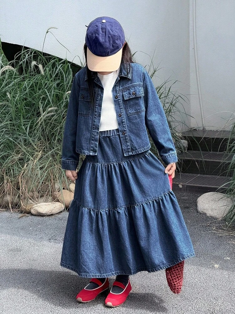 Tween Girls Daily Casual Denim Set