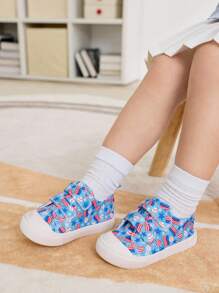 Cozy Pixies 1 Đôi Giày Thể Thao Đế Bằng Vải Canvas Màu Xanh Cho Bé Trai Thời Trang Dễ Thương Thoải Mái Thoáng Khí Thường Ngày, Phù Hợp Với Mọi Mùa Mặc Hàng Ngày - Nhiều màu - Xem 2