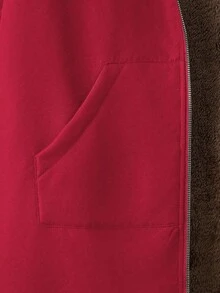 GlowEve Regular-Fit Solid Color Thermal Lined Hooded Jacket, Casual For Autumn/Winter Thermal - Red - View 5