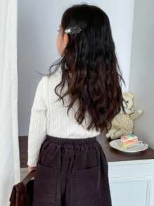 Dazy Kids Young Girl Fall Clothes, Girls Animal Embroidery Long Sleeve Sweater - White - View 3