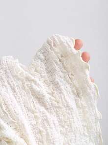 Sweetra 女士新款春夏秋季休闲通勤旅行衬衫，纹理面料，不对称下摆，喇叭袖，侧面金属装饰设计