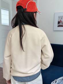 DAZY Tween Mädchen Pullover mit Rundhalsausschnitt und Thermofutter, Herbst - Aprikosenfarben - Übersicht 3