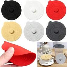 1pc Silicone Cup Lids - Universal Dustproof Cup Covers For Mugs, Tea Cups, Glasses - Nordic Style Grey, Yellow, Black, White And Etc. - For Office & Home Use - Perfect Gift For Family, Colleagues, Friends