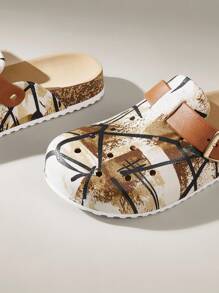 Solecia 2025新款女士厚底镂空一脚蹬凉鞋，防滑沙滩PVC包头拖鞋，适合夏季户外穿着